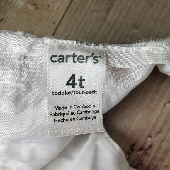 Carter's White Size 4T Floral Embroidered Sleeveleas Formal Girl's Dress EUC - Picture 2 of 10